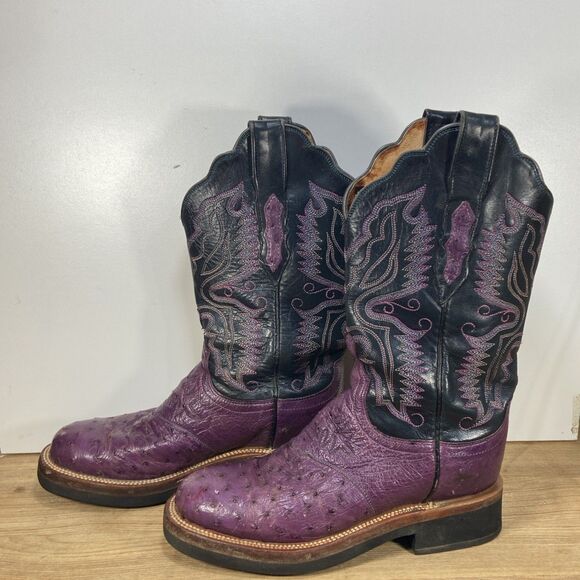 Lucchese 2000 Purple Exotic Full Quill Ostrich Size 6 B T1506HD 54436 Purple - Picture 1 of 16